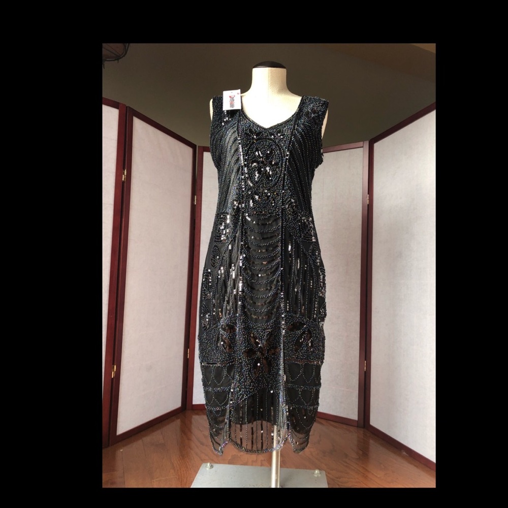 Beaded 1920s Gatsby Flapper Dress